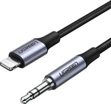 Изображение товара Кабель-переходник аудио UGREEN US315 Lightning - Jack 3.5 1м Gold черный