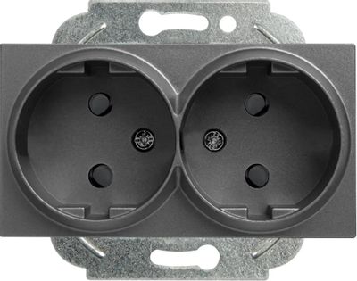 Розетка силовая Panasonic Karre&Arkedia 2 розетки, скрытая, заземление ...