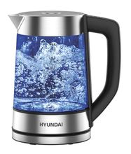 Чайник электрический Hyundai HYK-G7406, 2200Вт, черный и серебристый ...