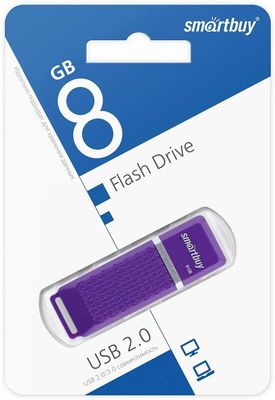 Флешка USB SMARTBUY Quartz 8ГБ, USB2.0, фиолетовый [sb8gbqz-v] – купить ...