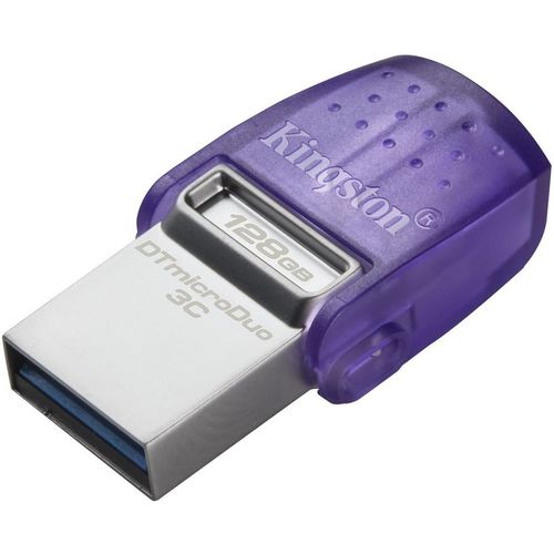 Флешка USB Kingston DataTraveler microDuo 3C 128ГБ, USB3.0, фиолетовый [dtduo3cg3/128gb]