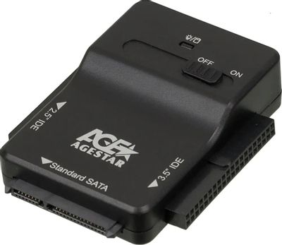 Адаптер-переходник AgeStar 3FBCP1, для 2.5" и 3.5" дисков, черный
