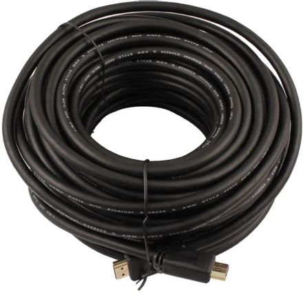 Кабель аудио-видео  WH-111,  HDMI (m) -  HDMI (m),  ver 2.0,  20м, GOLD,  черный [9786]