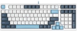 Клавиатура A4TECH Fstyler FS300, проводная, механическая, белый/синий