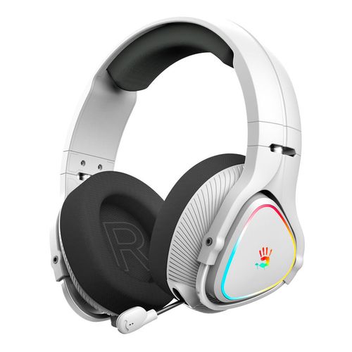 Гарнитура игровая A4TECH Bloody MR710, для компьютера и игровых консолей, мониторные, Bluetooth/радио, серый [mr710 grey]
