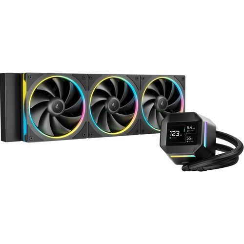 Система водяного охлаждения DeepCool LM360, LCD, 4-pin, ARGB, 120мм, черный, retail [r-lm360-bkdmmc-1]