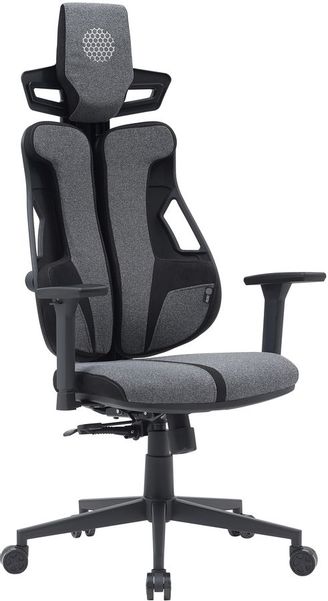 Кресло Cactus Cs-Chr-Duo, ткань, до 150кг, регулируемые 3D подлокотники, серый/чёрный