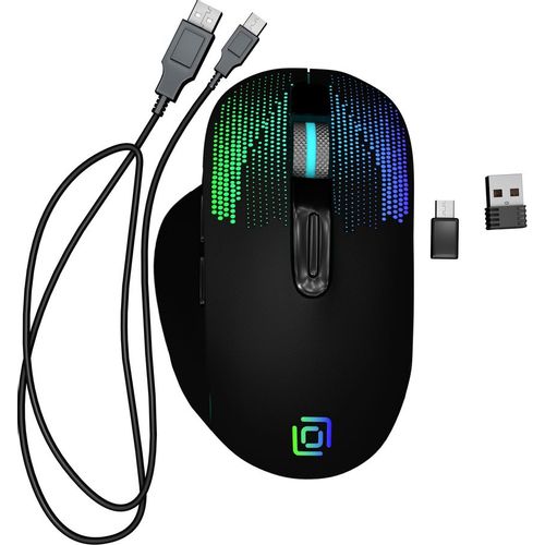 Мышь беспроводная Oklick 636LWC, радио, оптическая, USB, USB-C, 1600dpi, черный [1158065]