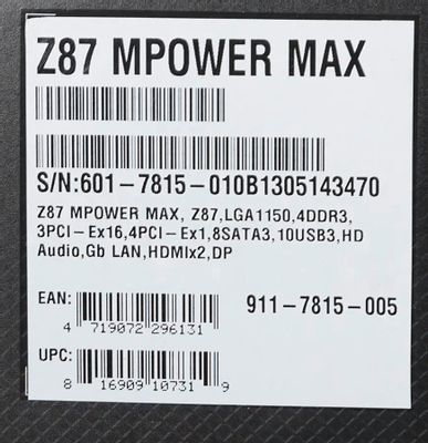 Mpower max z87 top