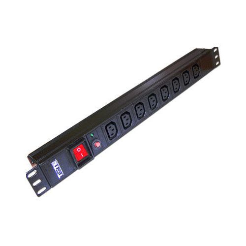 Блок распределения питания LanMaster TWT-PDU19-10A8C3, горизонт.размещ., C13Х8, Тип вход. тока 10A