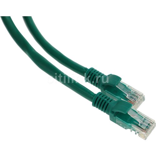 Патч-корд CABLEXPERT PP6U-0.5M/G литой (molded), UTP, кат.6, 0.5м, 4 пары, 24AWG, алюминий омедненный, многожильный, зеленый