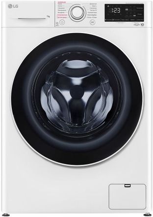 Стиральная машина LG F2V3HS0W, с фронтальной загрузкой, 7кг, 1200об/мин, с паром, инверторная