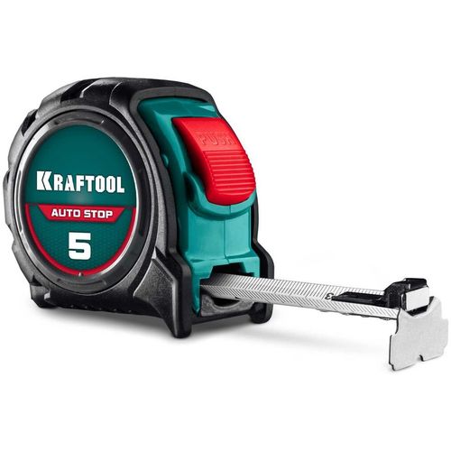 Рулетка строительная Kraftool AutoStop, 5м x19мм, с автостопом, с магнитным зацепом [3412-5-19_z01]
