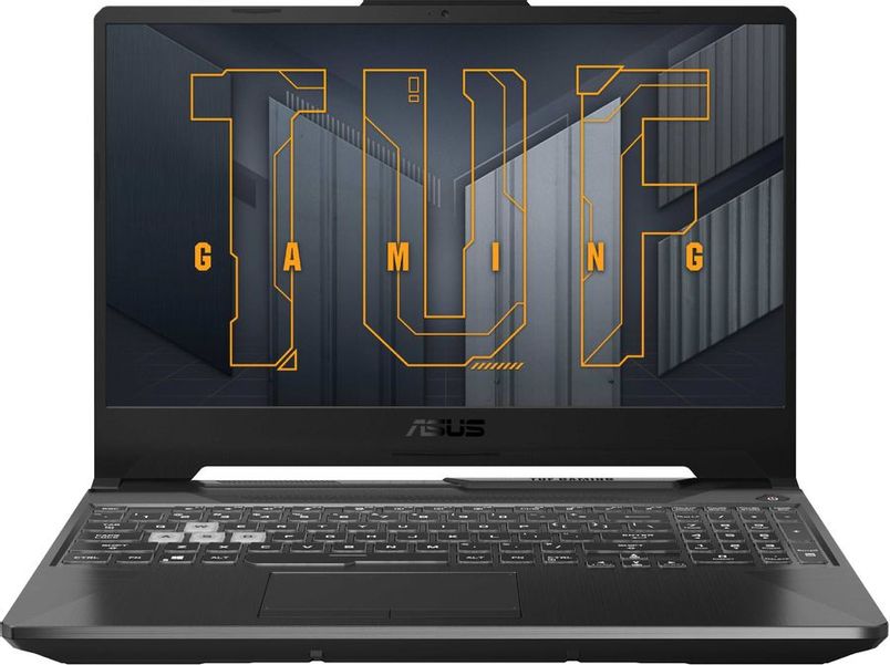 Ноутбук игровой ASUS TUF Gaming F15 FX506HEB-HN155 90NR0703-M04500, 15.6", IPS, Intel Core i5 11400H 2.7ГГц, 6-ядерный, 8ГБ DDR4, 512ГБ SSD,  NVIDIA GeForce  RTX 3050 Ti для ноутбуков - 4 ГБ, без операционной системы, серый