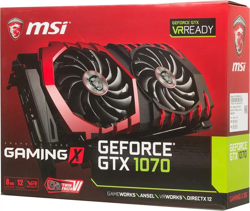 Отзывы на Видеокарта MSI NVIDIA GeForce GTX 1070 GeForce GTX 1070 GAMING X  8G 8ГБ GDDR5, OC, Ret в интернет-магазине СИТИЛИНК (377594)