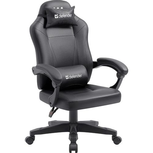 Кресло игровое Defender Master, экокожа, до 140кг, черный