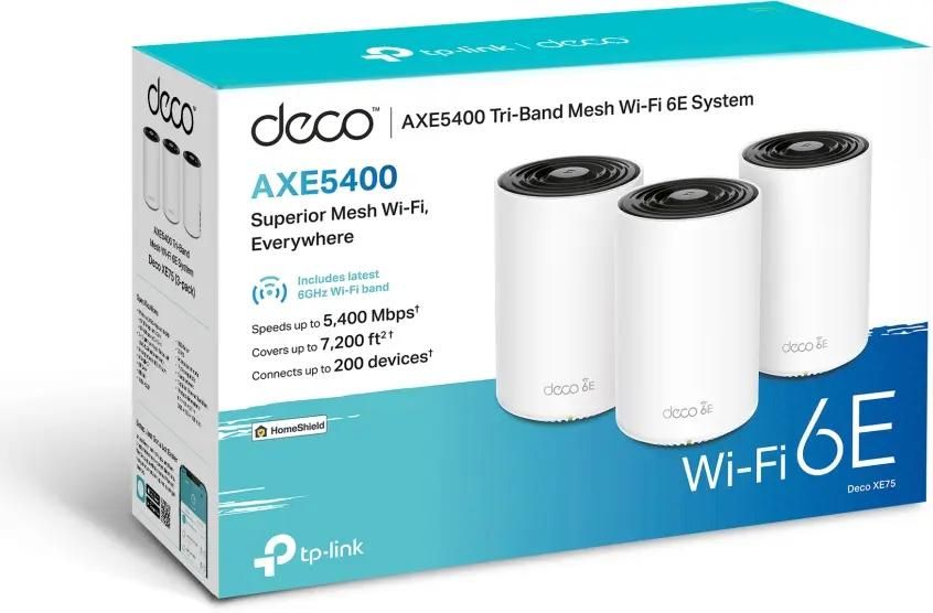 Характеристики Бесшовный Mesh роутер TP-LINK Deco XE75, Wi-Fi 6E