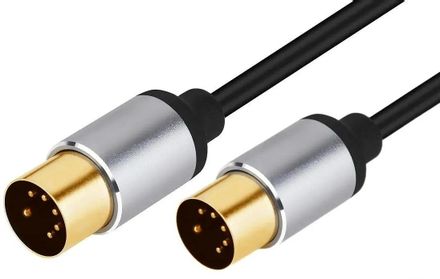 Кабель соединительный аудио PREMIER 5-351 1.5, DIN 5-pin (m) - DIN 5-pin (m), медный, 1.5м, GOLD, черный/серый