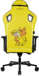 Кресло игровое KNIGHT Ремесло Дракона (Craft Dragon), экокожа, до 150кг, желтый