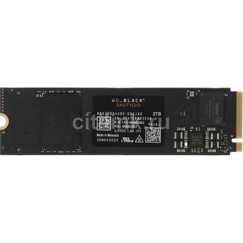 2ТБ SSD накопитель WD Black SN7100 M.2 2280, PCIe 4.0 x4, NVMe, M.2 [wds200t4x0e]