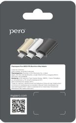 Переходник PERO AD-02, micro USB (m) - USB (f), черный