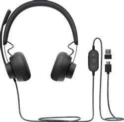 Гарнитура Logitech Zone Teams, проводные, черный