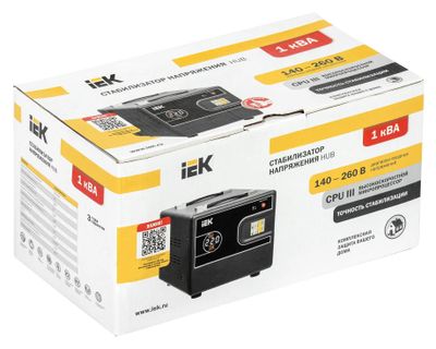 Стабилизатор напряжения IEK Hub, 0.4кВт черный [ivs21-1-d05-13] – купить в  Ситилинк | 1598774