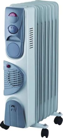 Масляный радиатор OASIS BB-20T, с терморегулятором, 2000Вт, 9 секций, 3 режима, серый [bв-20т]