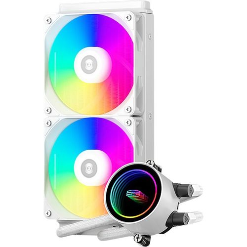 Система водяного охлаждения PCCOOLER DA240 WH, 4-pin, ARGB, 120мм, белый, retail [da240-whawxx-gl]