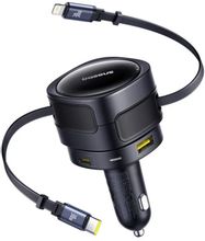 Изображение товара Автомобильное зарядное устройство BASEUS C00035507121-02, USB-A, USB-C, 8-pin Lightning, USB-C, 90Вт, черный Изображение товара Автомобильное зарядное устройство BASEUS C00035507121-02, USB-A, USB-C, 8-pin Lightning, USB-C, 90Вт, черный