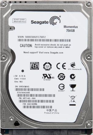 Жесткий диск Seagate Momentus ST9750420AS,  750ГБ,  HDD,  SATA II,  2.5"