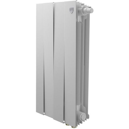 Радиатор биметаллический ROYAL THERMO Pianoforte 500 VR80, 4 секций, нижнее правое подключение, белый