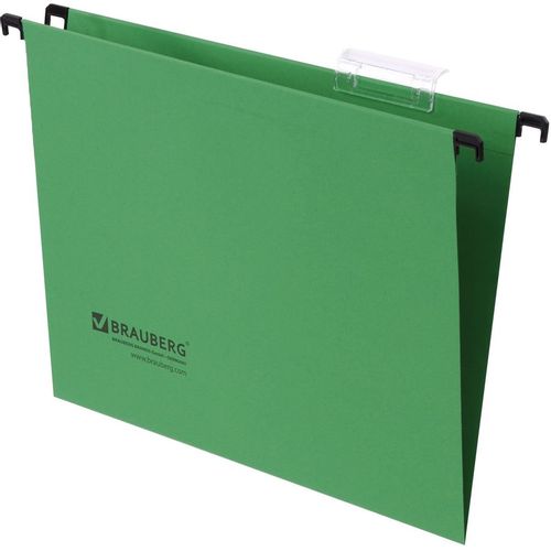 Папка подвесная BRAUBERG 231791, A4, картон, зеленый, 10шт