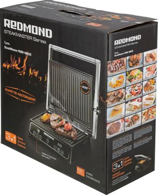 Электрогриль Redmond SteakMaster RGM-M809, черный и серебристый – купить в  Ситилинк | 1214711