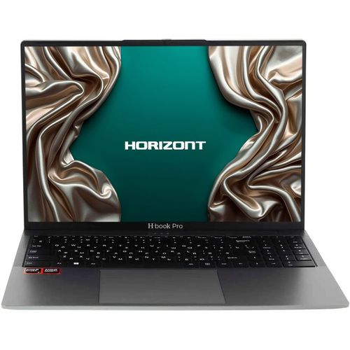 Ноутбук HORIZONT H-book 16 IPK2 (M74E4WG1), 16", IPS, AMD Ryzen 7 8845HS 3.8ГГц, 8-ядерный, 16ГБ DDR5, 512ГБ SSD, AMD Radeon 780M, Windows 11 Pro, серый