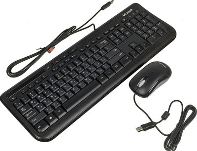 Комплект (клавиатура+мышь) Microsoft Wired 600 for Business, USB, проводной, черный [3j2-00015]