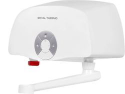 Водонагреватель ROYAL THERMO Smartfix T, проточный, 3.5кВт, кран, белый