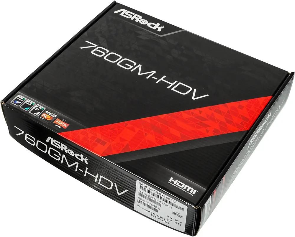 ASRock 760GM HDV SocketAM3 AMD 760G mATX Ret 1087863