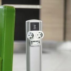 Розетка силовая FERON TM23, одинарная, открытая, заземление, IP44, белый
