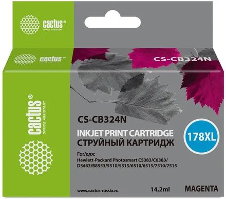 Картридж Cactus CS-CB324N(CS-CB324), №178XL, пурпурный / CS-CB324N(CS-CB324)