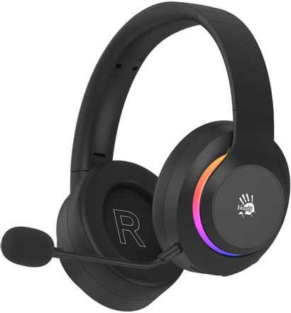 Гарнитура игровая A4TECH Bloody GR520,  для компьютера, мониторные,  Bluetooth/Радио/3,5 мм, черный
