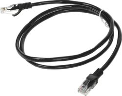 Патч-корд CABLEXPERT PP10-1M/BK литой (molded), UTP, кат.5E, 1м,  черный