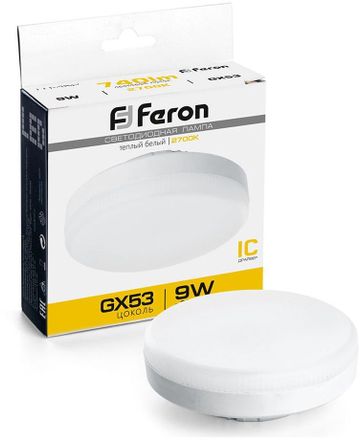 Упаковка ламп LED FERON GX53,  таблетка, 9Вт, LB-452, 10 шт. [25832-10]