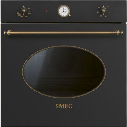 Духовой шкаф электрический SMEG Coloniale SF68C1AO,  70л,  дверца с 3 стеклами,  антрацит