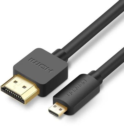 Кабель аудио-видео UGREEN HD127,  Micro HDMI (m) -  HDMI (m),  2м, GOLD,  ф/фильтр,  черный [30103]