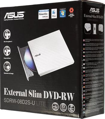 Оптический привод DVD-RW ASUS SDRW-08D2S-U LITE/WHT/G/AS, внешний, USB ...