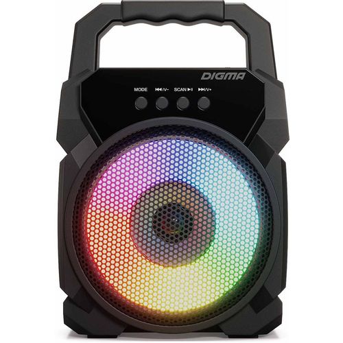 Колонка портативная Digma D-PS1500, 10Вт, черный Функция TWS [sp1500b]