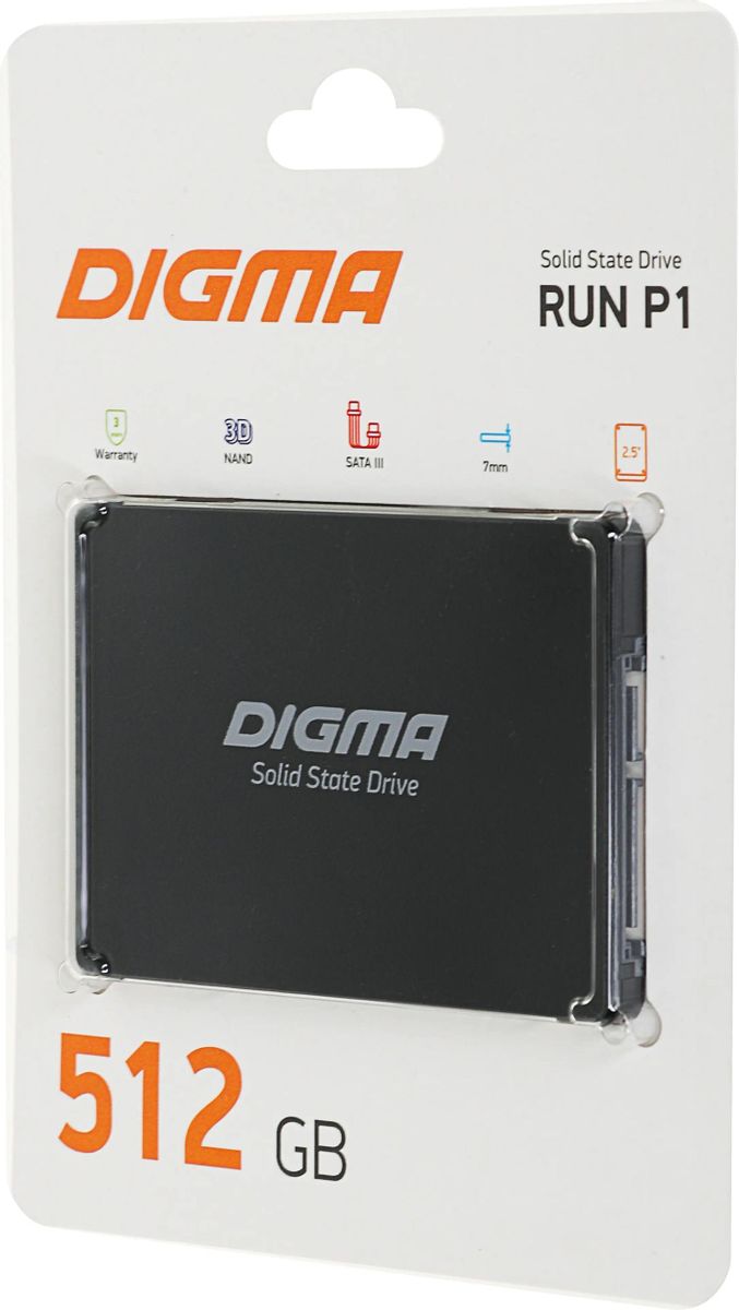 SSD накопитель Digma Run P1 DGSR2512GP13T 512ГБ