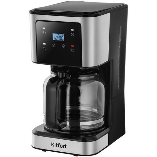 Кофеварка KitFort КТ-7628, капельная, черный /нержавеющая сталь