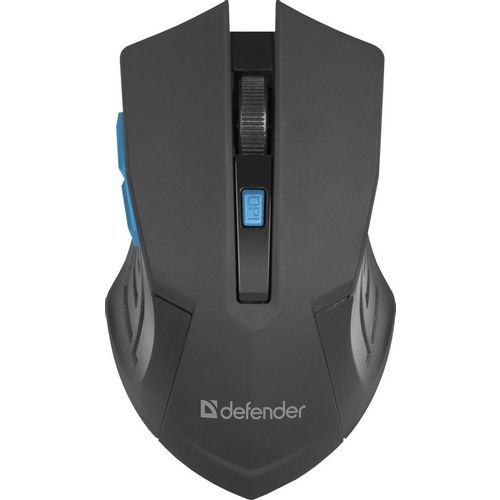 Мышь беспроводная Defender Accura MM-275, радио, оптическая, USB, 1600dpi, черный и синий [52275]